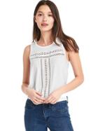 Gap Women Crochet Swing Tank - White