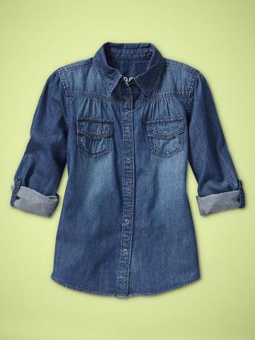 Gap Gathered Denim Shirt