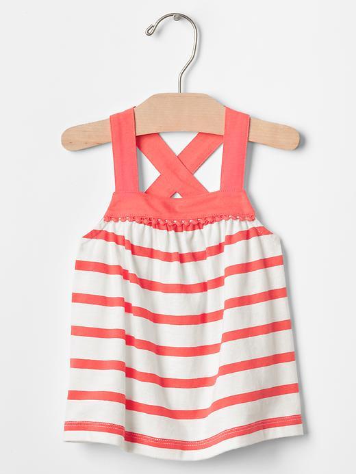 Gap Pom Pom Print Tank - Orange Stripe