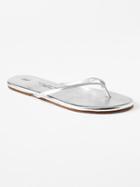 Gap Leather Flip Flops - Silver