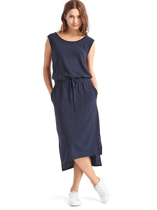 Gap Linen Cotton Hi Lo Tank Dress - True Indigo