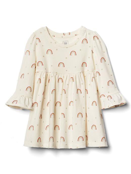 Gap Print Bell Sleeve Dress - Ivory Frost