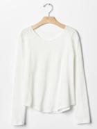 Gap Long Sleeve Smocked Tee - New Off White