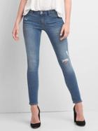 Gap Women Low Rise Destructed True Skinny Jeans - Medium Destroy