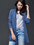 Gap Women French Terry Open Front Jacket - True Indigo