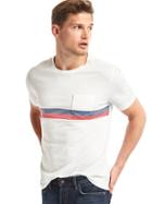 Gap Men Double Stripe Crew Tee - New Off White