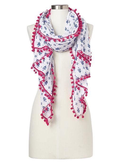 Gap Women Pompom Scarf - Brilliant Blue