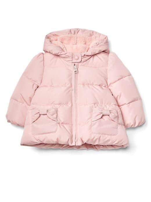 Gap Ecopuffer Bow Jacket - Pink Dust