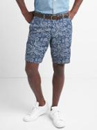 Gap Men Linen Cotton Floral Shorts 10 - Tropical Blue