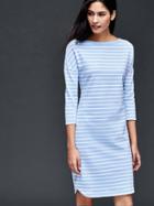 Gap Boatneck Stripe Shirttail Dress - Light Blue