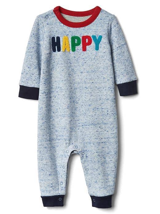 Gap Cozy Happy Marled One Piece - Blue Heather