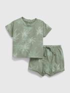 Baby Palm Print Two-piece Outfit Set