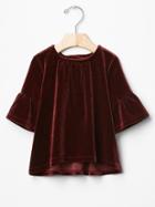 Gap Velour Bell Sleeve Top - Dark Claret