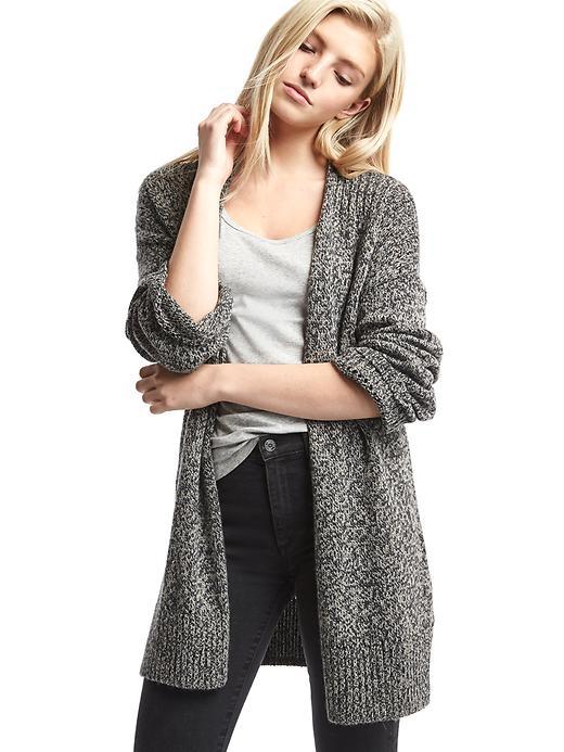 Gap Women Pointelle Open Front Cardigan - Heather Grey