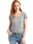Gap Cap Sleeve Scoop Tee - New Heather Grey