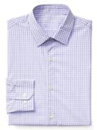 Gap Stretch Poplin Gingham Standard Fit Shirt - Warm Violet