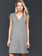 Gap Women Sleeveless V Neck Swing Dress - Heather Grey