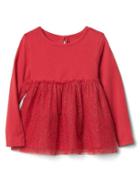 Gap Shimmer Mix Fabric Top - Modern Red