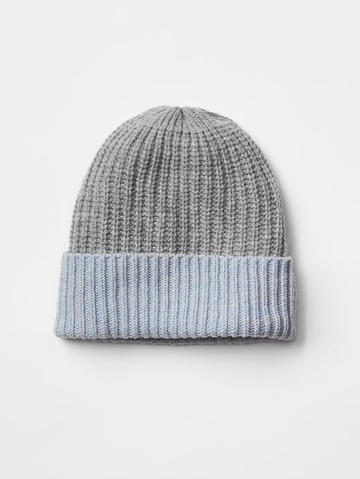 Gap Colorblock Ribbed Beanie - Light Heather Grey