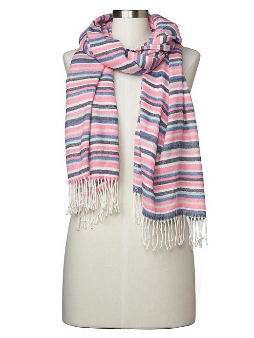 Gap Women Cozy Modal Holiday Stripe Scarf - Pink Kiss