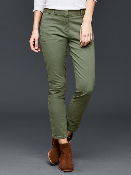 Gap Women Skinny Cropped Pants - Tweed Green