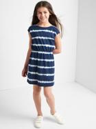 Gap Print Cross Back Cap Dress - Elysian Blue