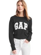 Gap Women Eyelet Logo Pullover Sweatshirt - True Black