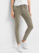 Gap Women Mid Rise True Skinny Ankle Color Jeans - Olive