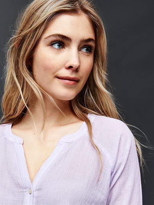 Gap Women Henley Popover - Oxford Purple