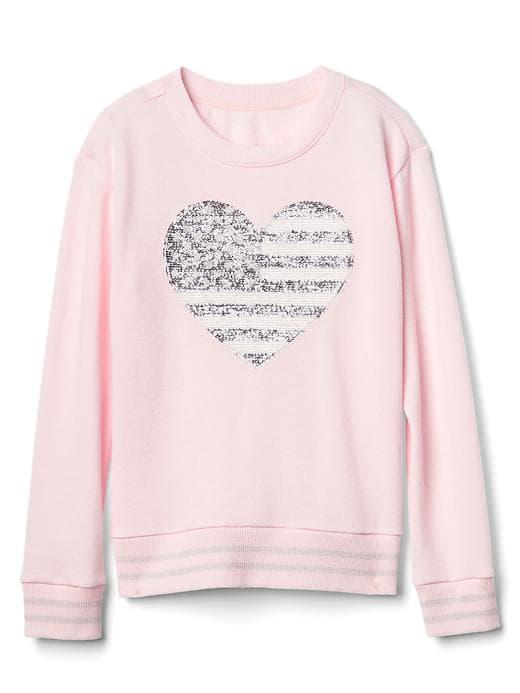 Gap Women Embellished Logo Crew Sweatshirt - Pink Heather