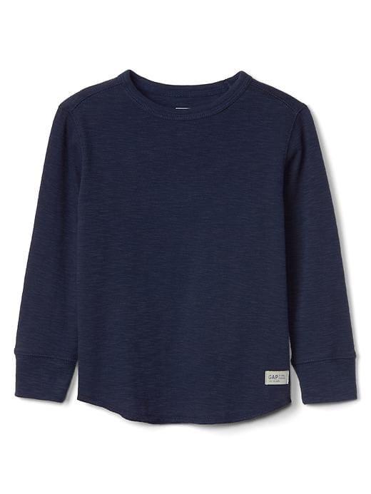 Gap Long Sleeve Waffle Tee - Elysian Blue