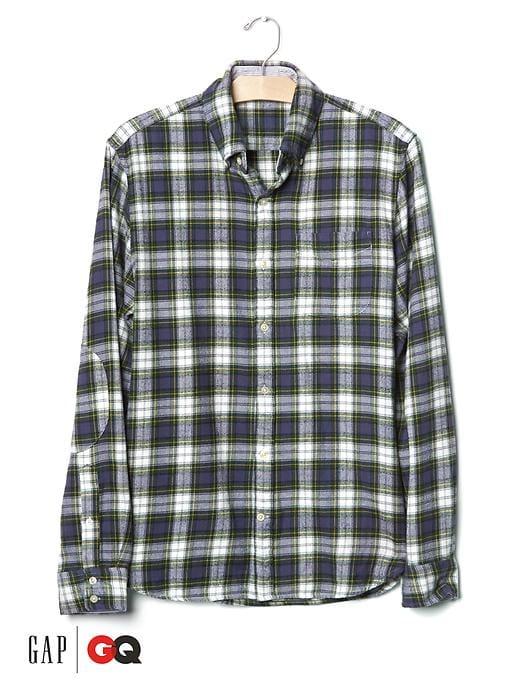 Gap Men X Gq Michael Bastian Plaid Flannel Shirt - Sage Green