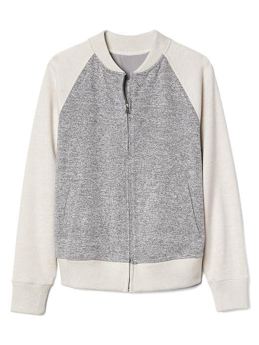 Gap Women Knit Bomber Jacket - Light Cream