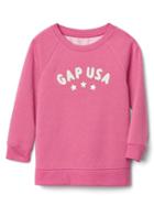 Gap Graphic Raglan Sweatshirt Tunic - Pink Azalea