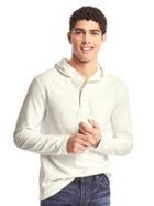Gap Men Soft Pullover Hooded Henley - New Off White