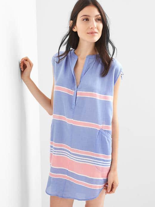 Gap Women Dream Well Print Sleep Dress - Blue