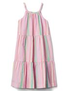 Gap Pastel Stripe Tier Dress - Light Pink Stripe
