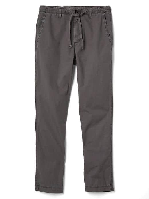 Gap Men Drawcord Slim Fit Khakis - Soft Black