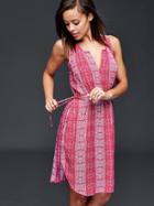 Gap Women Sleeveless Print Double Tie Dress - Paisley Pink