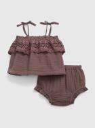 Baby Eyelet Two-piece Outfit Set