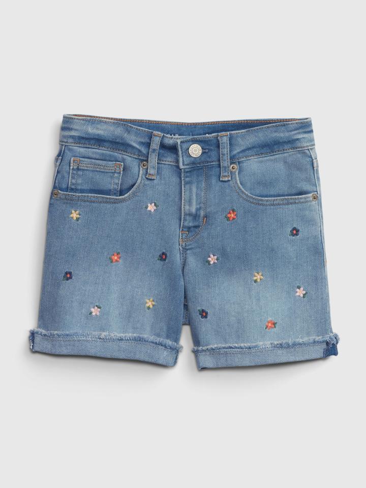 Kids Denim Midi Shorts With Washwell