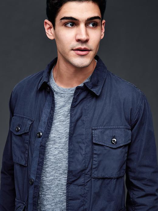 Gap Men Lightweight Poplin Fatigue Jacket - Tapestry Navy
