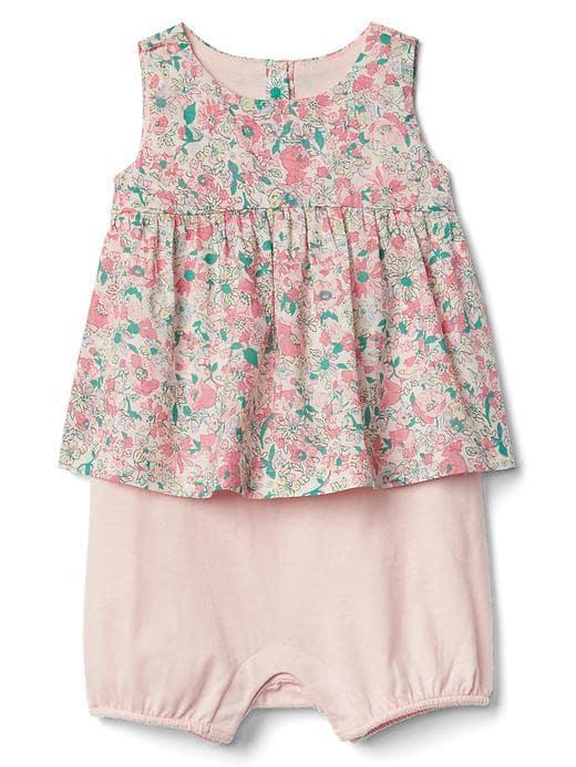 Gap Floral Double Layer Shorty One Piece - Coral Frost