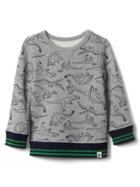 Gap Print Crew Pullover - Grey Heather
