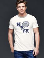 Gap Men Athletic City Graphic Crew T Shirt - New Off White