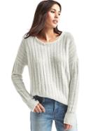 Gap Women Ribbed Crewneck Sweater - Heather Grey