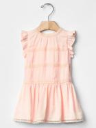 Gap Lace Trim Flutter Dress - Sheer Pink