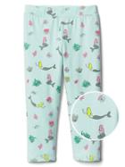 Gap Women Print Stretch Jersey Capris - Mermaid