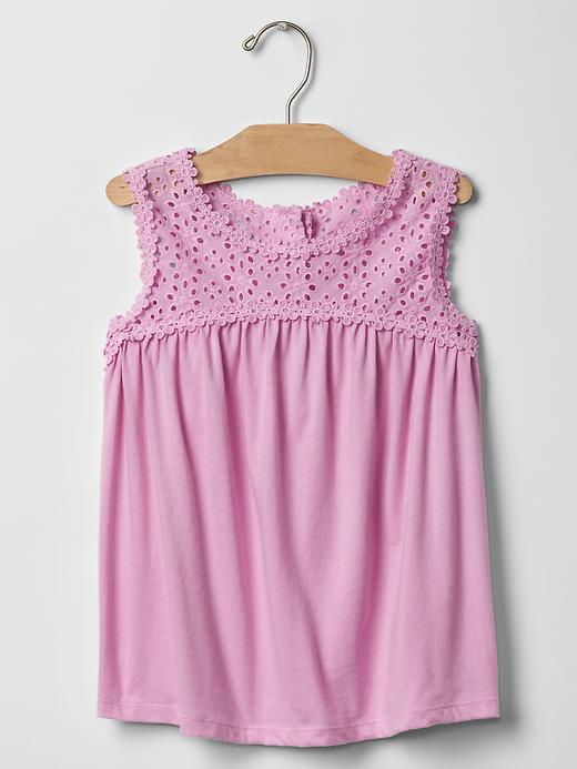 Gap Floral Eyelet Tank - Purple Hydrangea