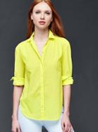 Gap Women Shirred Shirt - Limon